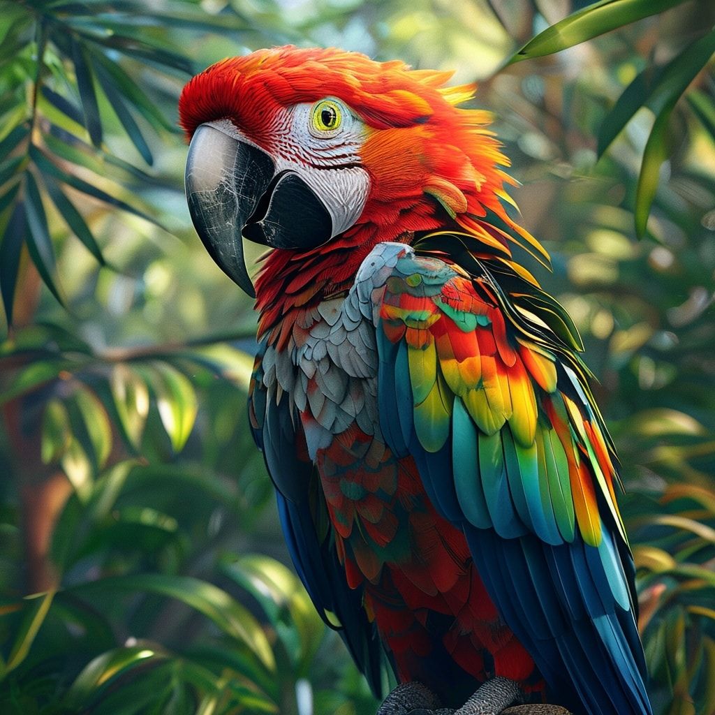 Parrot in a jungle pigeon