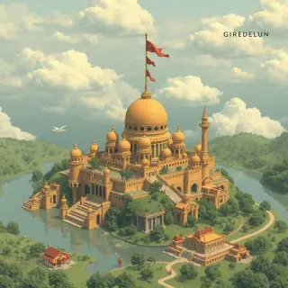 Generate an image of a modren civilization